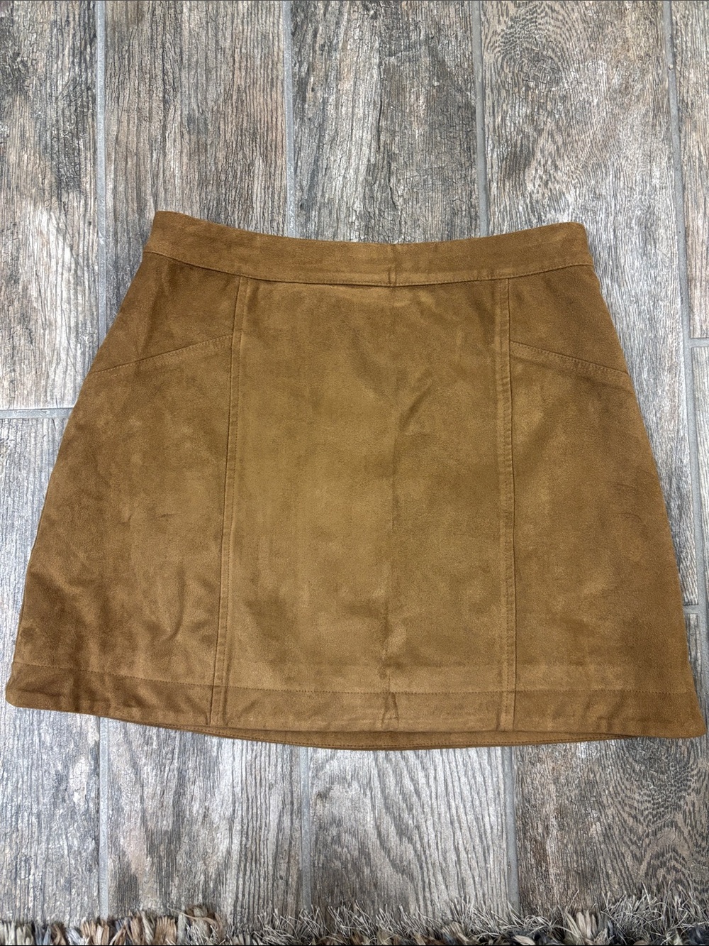 Abercrombie & Fitch Brown Vegan Suede Mini Skirt
